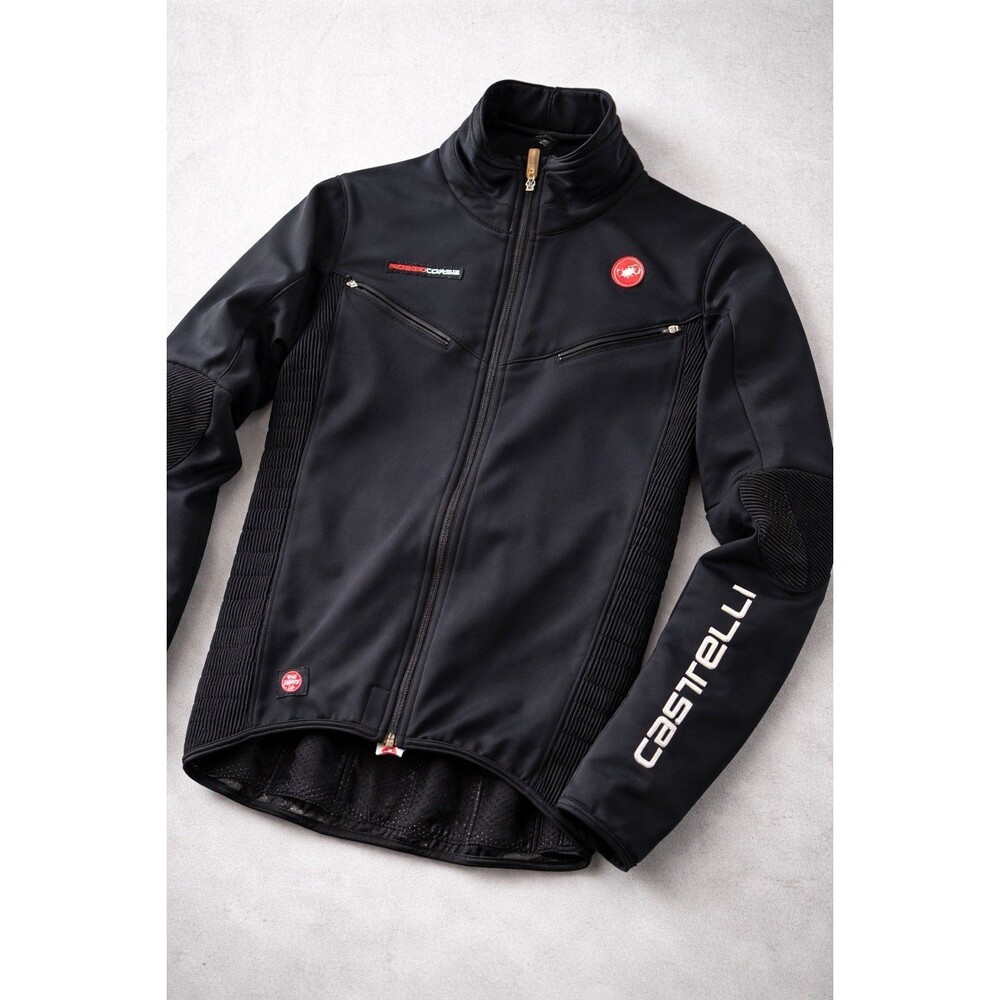 Castelli Men's Black Softshell Cycling Jacket Rosso corsa